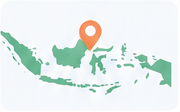 Peta Indonesia dengan pin lokasi